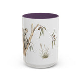 Koala Accent Mug | Watercolor Nature Coffee Cup | 11oz 15oz Woodland Animal Gift — 15oz / Purple — front