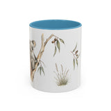 Koala Accent Mug | Watercolor Nature Coffee Cup | 11oz 15oz Woodland Animal Gift — 11oz / Light Blue — front