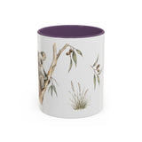 Koala Accent Mug | Watercolor Nature Coffee Cup | 11oz 15oz Woodland Animal Gift — 11oz / Purple — front