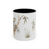 Koala Accent Mug | Watercolor Nature Coffee Cup | 11oz 15oz Woodland Animal Gift — 11oz / Black — front