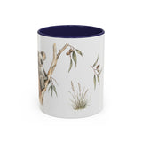 Koala Accent Mug | Watercolor Nature Coffee Cup | 11oz 15oz Woodland Animal Gift — 11oz / Navy — front