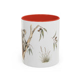 Koala Accent Mug | Watercolor Nature Coffee Cup | 11oz 15oz Woodland Animal Gift — 11oz / Red — front