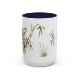 Koala Accent Mug | Watercolor Nature Coffee Cup | 11oz 15oz Woodland Animal Gift — 15oz / Navy — front