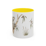 Koala Accent Mug | Watercolor Nature Coffee Cup | 11oz 15oz Woodland Animal Gift — 11oz / Yellow — front