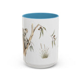 Koala Accent Mug | Watercolor Nature Coffee Cup | 11oz 15oz Woodland Animal Gift — 15oz / Light Blue — front