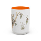 Koala Accent Mug | Watercolor Nature Coffee Cup | 11oz 15oz Woodland Animal Gift — 15oz / Orange — front