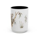 Koala Accent Mug | Watercolor Nature Coffee Cup | 11oz 15oz Woodland Animal Gift — 15oz / Black — front