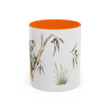 Koala Accent Mug | Watercolor Nature Coffee Cup | 11oz 15oz Woodland Animal Gift — 11oz / Orange — front