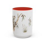 Koala Accent Mug | Watercolor Nature Coffee Cup | 11oz 15oz Woodland Animal Gift — 15oz / Red — front