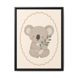 Koala Eucalyptus Framed Nursery Canvas, Storybook Kids Room Wall Art, 12x16 18x24 — Front view — Photo 2