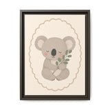 Koala Eucalyptus Framed Nursery Canvas, Storybook Kids Room Wall Art, 12x16 18x24 — Front view — Photo 3