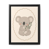 Koala Eucalyptus Framed Nursery Canvas, Storybook Kids Room Wall Art, 12x16 18x24 — Front view — Photo 1