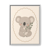 Koala Eucalyptus Framed Nursery Canvas, Storybook Kids Room Wall Art, 12x16 18x24 — Front view — Photo 6