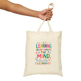 Leonardo da Vinci Quote Tote Bag — Inspirational Canvas Bag — Colorful Literary Gift — Product view — Photo 11