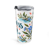 Let Kindness Travel Far 20oz Tumbler, Botanical Inspirational Quote Gift, Insulated Stainless Steel Travel Cup — Right view — Photo 4