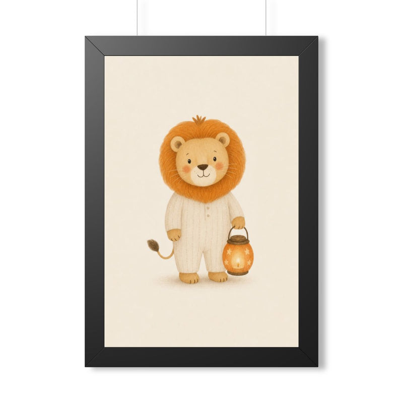 Lion Lantern Framed Nursery Wall Art, Storybook Kids Room Decor, 16x24 20x30 Poster — 6ad86f88533917771e060cb7_69668_124096_front