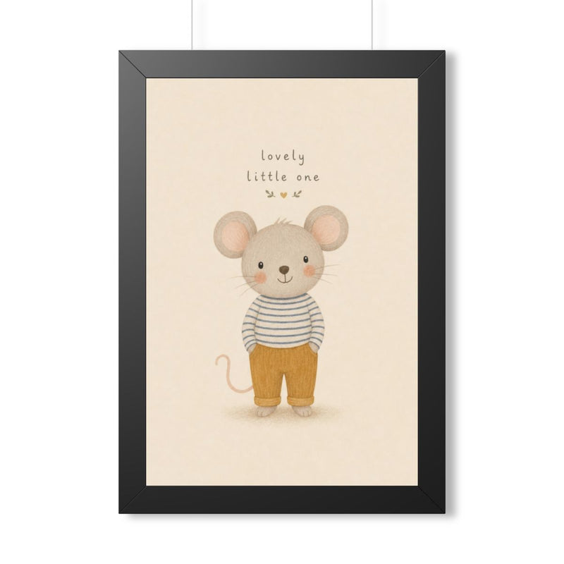 Lovely Little Mouse Framed Nursery Poster | Storybook Wall Art | Kids Room Decor | Black Walnut White Frame | 16x24 20x30 — 6ad86f9b533917771e060cdb_69668_124096_front