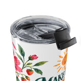 Make Room For Little Joys 20oz Tumbler, Botanical Inspirational Quote Gift, Insulated Stainless Steel Travel Cup — 6ad87196533917771e060fe6_44519_869_close-up