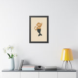 Mermaid Monkey Framed Nursery Poster — Storybook Wall Art — Kids Room Decor — Black Walnut White Frame — 16x24 20x30 — Lifestyle view — Photo 7