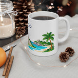 Mexico Travel Souvenir Mug — Pyramid & Colorful Town — Soccer Fan Gift — White Ceramic 11oz 15oz — Product view — Photo 6