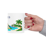 Mexico Travel Souvenir Mug — Pyramid & Colorful Town — Soccer Fan Gift — White Ceramic 11oz 15oz — Product view — Photo 14