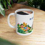 Mexico Travel Souvenir Mug — Pyramid & Colorful Town — Soccer Fan Gift — White Ceramic 11oz 15oz — Product view — Photo 10