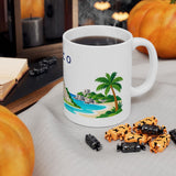 Mexico Travel Souvenir Mug — Pyramid & Colorful Town — Soccer Fan Gift — White Ceramic 11oz 15oz — Product view — Photo 8