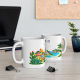 Mexico Travel Souvenir Mug — Pyramid & Colorful Town — Soccer Fan Gift — White Ceramic 11oz 15oz — Product view — Photo 7