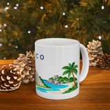 Mexico Travel Souvenir Mug — Pyramid & Colorful Town — Soccer Fan Gift — White Ceramic 11oz 15oz — Product view — Photo 11
