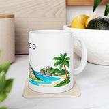 Mexico Travel Souvenir Mug — Pyramid & Colorful Town — Soccer Fan Gift — White Ceramic 11oz 15oz — Product view — Photo 9