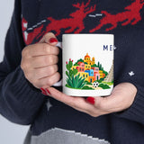 Mexico Travel Souvenir Mug — Pyramid & Colorful Town — Soccer Fan Gift — White Ceramic 11oz 15oz — Product view — Photo 13
