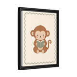 Monkey Book Framed Nursery Canvas, Storybook Kids Room Wall Art, 12x16 18x24 — Product view — Photo 7
