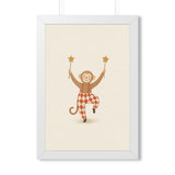 Monkey Star Wands Framed Nursery Wall Art, Storybook Kids Room Decor, 16x24 20x30 Poster — Front view — Photo 5