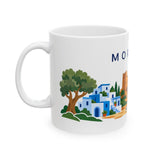 Morocco Travel Souvenir Mug — Kasbah & Blue City — Soccer Fan Gift — White Ceramic 11oz 15oz — Left view — Photo 4