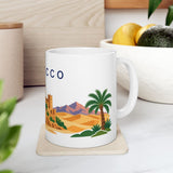 Morocco Travel Souvenir Mug — Kasbah & Blue City — Soccer Fan Gift — White Ceramic 11oz 15oz — Product view — Photo 9