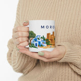 Morocco Travel Souvenir Mug — Kasbah & Blue City — Soccer Fan Gift — White Ceramic 11oz 15oz — Product view — Photo 12