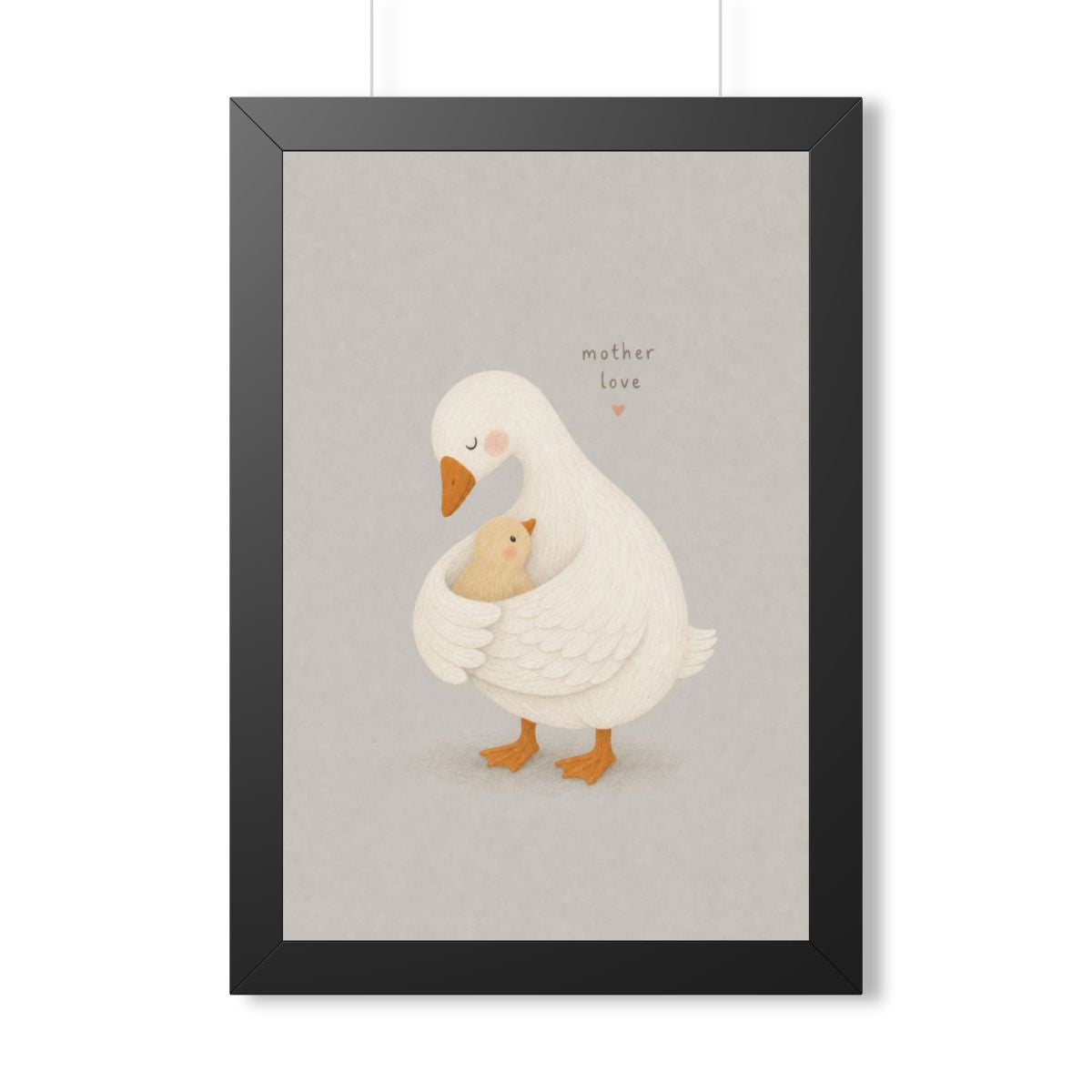 Mother Goose and Baby Framed Nursery Poster | Storybook Wall Art | Kids Room Decor | Black Walnut White Frame | 16x24 20x30 — 6ad86fbb75bf325e530b93db_69668_124096_front