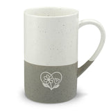 Mother's Day Engraved Mug, Mothers Day Floral Heart, 13oz Speckled Ceramic Coffee Cup, Holiday Gift — Front view — Photo 4