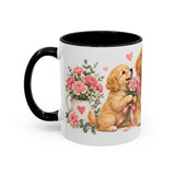 Mother's Day Golden Retriever Mug, Golden Mother, Cute Animal Lover Gift, Watercolor Ceramic Coffee Cup, 11oz 15oz — 11oz / Black — left