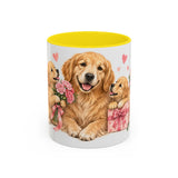 Mother's Day Golden Retriever Mug, Golden Mother, Cute Animal Lover Gift, Watercolor Ceramic Coffee Cup, 11oz 15oz — 11oz / Yellow — front