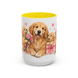 Mother's Day Golden Retriever Mug, Golden Mother, Cute Animal Lover Gift, Watercolor Ceramic Coffee Cup, 11oz 15oz — 15oz / Yellow — front