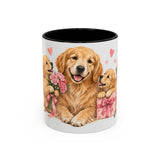 Mother's Day Golden Retriever Mug, Golden Mother, Cute Animal Lover Gift, Watercolor Ceramic Coffee Cup, 11oz 15oz — 11oz / Black — front