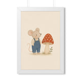 Mouse Mushroom Framed Nursery Wall Art, Storybook Kids Room Decor, 16x24 20x30 Poster — Front view — Photo 5