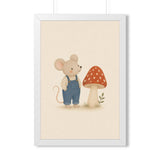 Mouse Mushroom Framed Nursery Wall Art, Storybook Kids Room Decor, 16x24 20x30 Poster — Front view — Photo 6