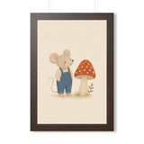 Mouse Mushroom Framed Nursery Wall Art, Storybook Kids Room Decor, 16x24 20x30 Poster — Front view — Photo 3
