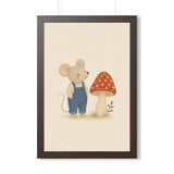 Mouse Mushroom Framed Nursery Wall Art, Storybook Kids Room Decor, 16x24 20x30 Poster — Front view — Photo 4