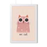 Mr. Cat in Sunglasses Framed Nursery Wall Art, Storybook Kids Room Decor, 16x24 20x30 Poster — Front view — Photo 6