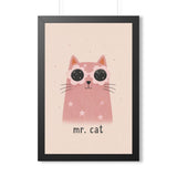 Mr. Cat in Sunglasses Framed Nursery Wall Art, Storybook Kids Room Decor, 16x24 20x30 Poster — Front view — Photo 2