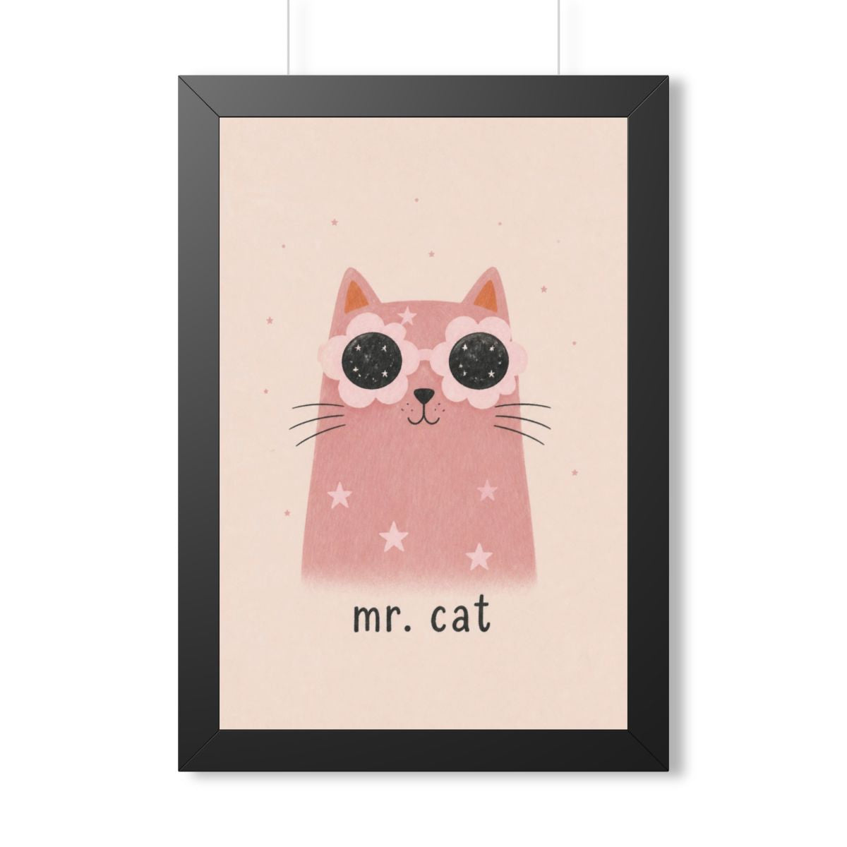 Mr. Cat in Sunglasses Framed Nursery Wall Art, Storybook Kids Room Decor, 16x24 20x30 Poster — Front view — Photo 1