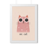 Mr. Cat in Sunglasses Framed Nursery Wall Art, Storybook Kids Room Decor, 16x24 20x30 Poster — Front view — Photo 5